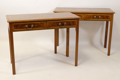 Lot 2533 - A pair of walnut and figured walnut side...