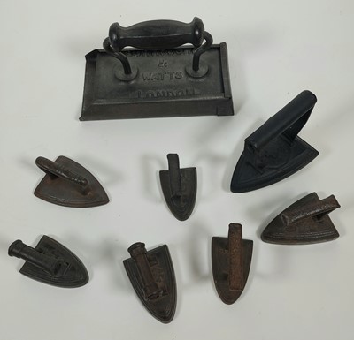 Lot 539 - A box of cast iron Victorian irons, to include...