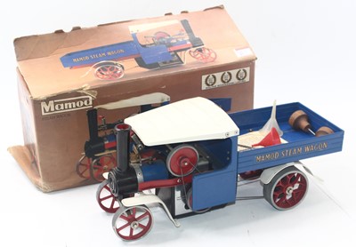 Lot 12 - Mamod steam wagon SW1 in blue, of the usual...