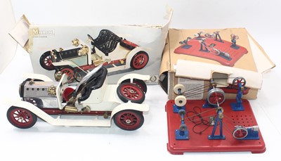 Lot 13 - Mamod steam roadster, in white with red wheels,...