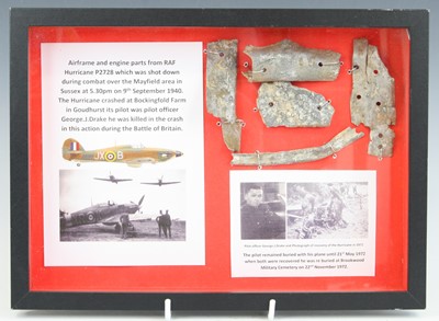 Lot 596 - A small collection of aircraft parts from an...