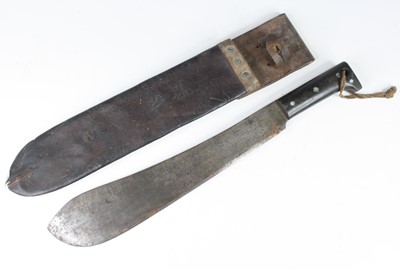 Lot 606 - A WW II U.S. Army issue machete, having a 37cm...