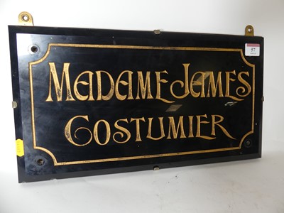 Lot 57 - A sign reading Madame James Costumier, height...