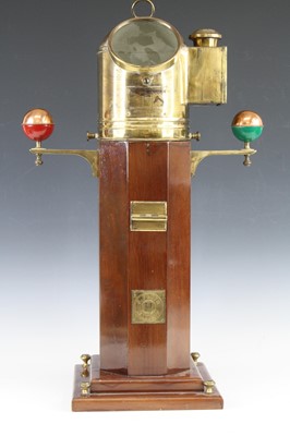 Lot 626 - A ships binnacle, having a brass domed cover...