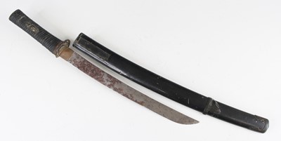 Lot 699 - A Japanese Gendaito wakizashi, having a 33cm...