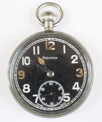 Lot 519 - A Helvetia military isssue nickel cased open...