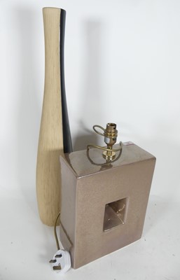 Lot 82 - A modernist style square lamp together with a...