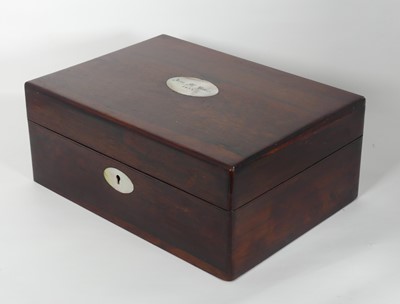 Lot 101 - A mid 19th century rosewood jewellery box of...