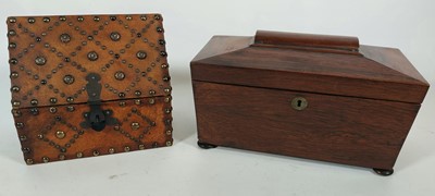 Lot 103 - A mid 19th century rosewood tea caddy of...