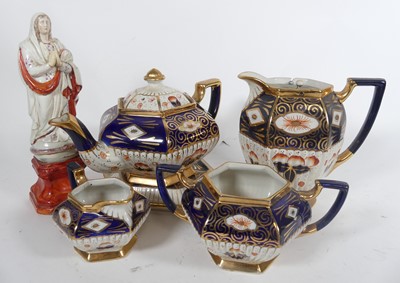 Lot 108 - A Victorian pottery four-piece tea set...