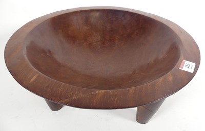 Lot 123 - A Fijian carved hardwood Kava bowl, dia. 41cm