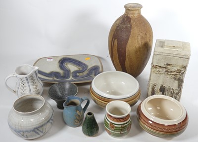 Lot 146 - A collection of studio pottery wares to...