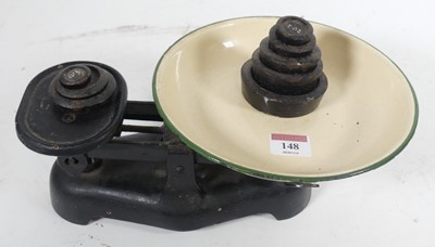 Lot 148 - A set of scales with weights