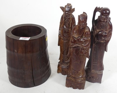 Lot 149 - A collection of  carved oriental items to...