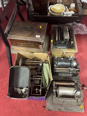 Lot 163 - A collection of various phonograph players,...