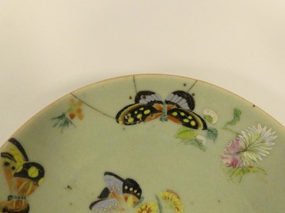 Lot 169 - A box of oriental ceramic wares; celadon and...