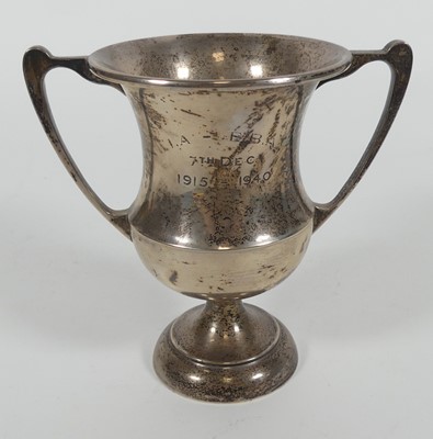 Lot 278 - A George VI silver twin handled trophy,...