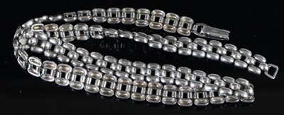 Lot 331 - A modern silver fancy link necklace, 40cm, 33.8g