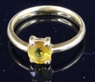 Lot 358 - A medieval style yellow metal and citrine set...