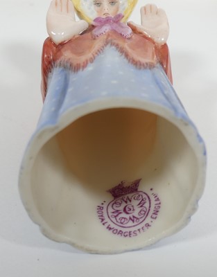 Lot 199 - Three Royal Worcester candle snuffers,...