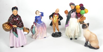 Lot 214 - A collection of Royal Doulton figures to...