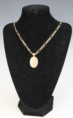 Lot 370 - A Midas 14ct gold figaro link necklace, 64cm,...