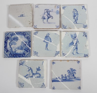 Lot 232 - Eight 18th century and later blue and white...