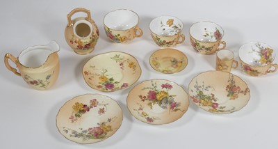 Lot 246 - A collection of Royal Worcester blush ivory...