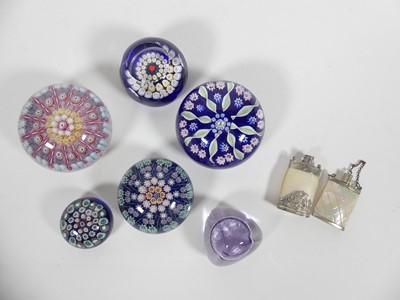 Lot 249 - Six paperweights to include a Caithness...