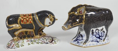 Lot 253 - Two large Royal Crown Derby paperweights with...