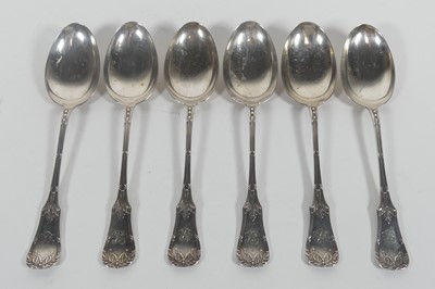 Lot 313 - A set of six Edwardian silver tablespoons,...