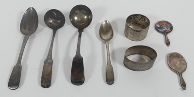 Lot 315 - A collection of silver and plated items to...