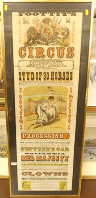 Lot 1012 - A framed advertising poster for Foottit's...