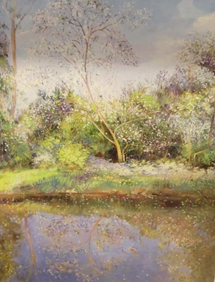 Lot 1018 - Timothy Easton (b.1943) - A summer scene,...