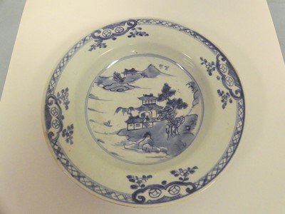 Lot 245 - Two Chinese celadon plates; together with two...