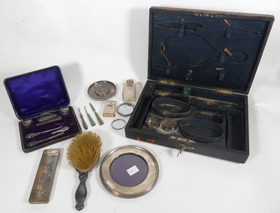 Lot 260 - A collection of silver-backed items, to...