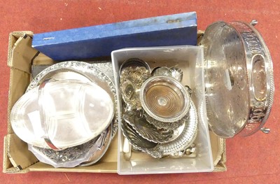 Lot 262 - A box of silver plated wares, to include...