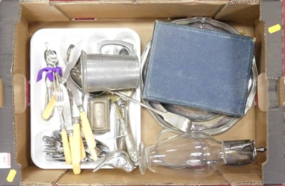 Lot 263 - A box of silver plated wares, mostly cutlery