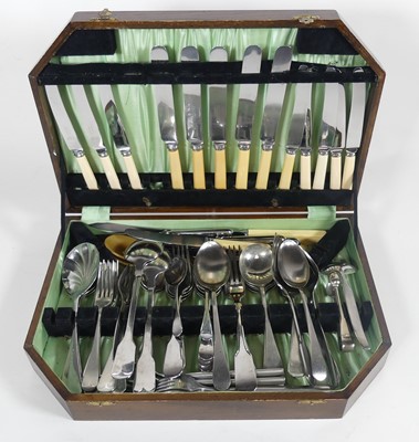 Lot 269 - A part-canteen of cutlery in fitted wooden box