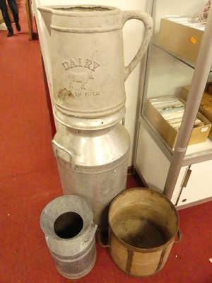 Lot 578 - A milk churn, and other dairy bygone related...