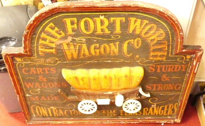 Lot 583 - A bygone sign titled The Fort Worth Wagon Co