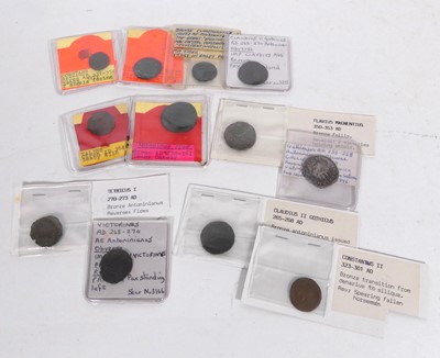 Lot 488 - A collection of Roman coins, to include a...