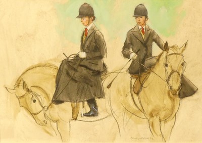 Lot 1034 - Henry Koehler - Side saddle child, charcoal,...