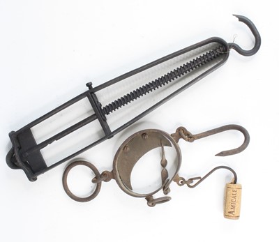 Lot 841 - A 19th century iron & brass Mancur/Moon Scales,...