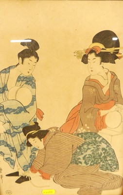 Lot 1053 - Utamaro Kithegawa - Japanese woodblock print,...