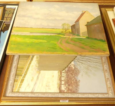 Lot 1062 - Alfred Blundell - Suffolk landscape, oil on...