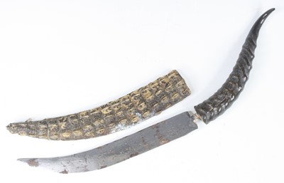 Lot 747 - A ritual? dagger, having a 23cm etched steel...