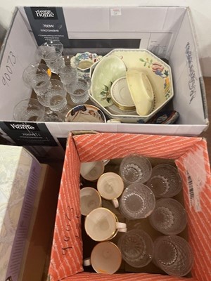 Lot 675 - Two boxes of mixed ceramics, to include...