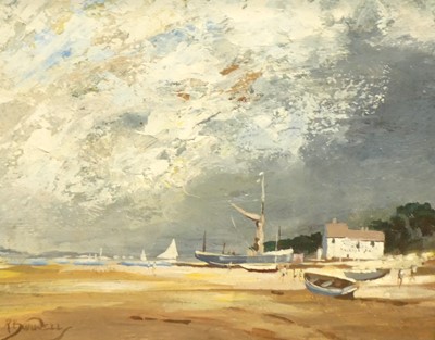 Lot 1103 - P Barwell - Pin Mill on the River Orwell, oil...