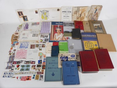 Lot 592 - A box of first day covers, books, stamps, and...